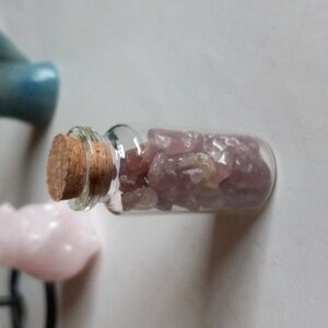 Strawberry Quartz Tumbles in a Bottle